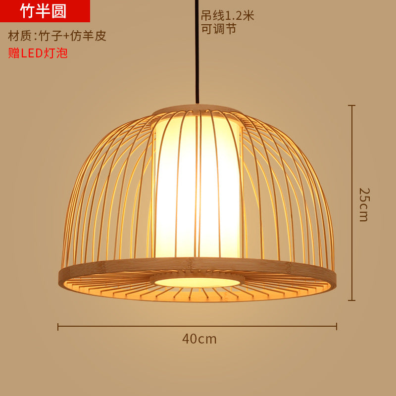 Bamboo woven lanterns and pendant lights, new Chinese style, bamboo art lights for restaurants and shops, commercial use 599
