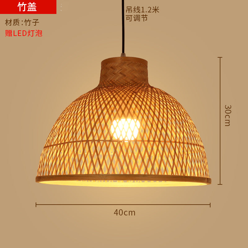 Bamboo woven lanterns and pendant lights, new Chinese style, bamboo art lights for restaurants and shops, commercial use 599