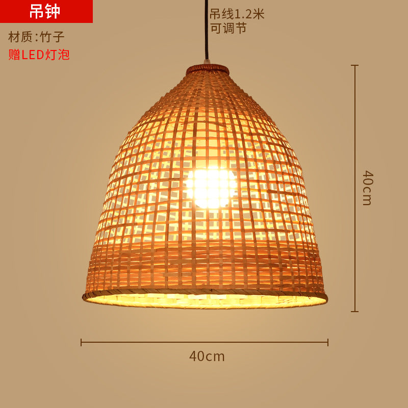 Bamboo woven lanterns and pendant lights, new Chinese style, bamboo art lights for restaurants and shops, commercial use 599