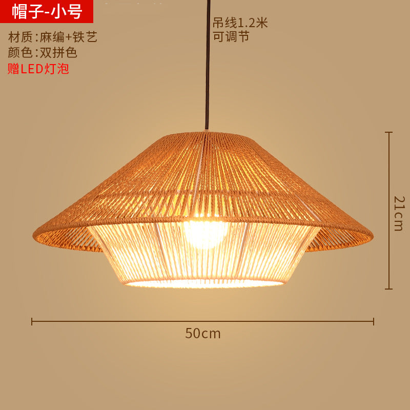 Bamboo woven lanterns and pendant lights, new Chinese style, bamboo art lights for restaurants and shops, commercial use 599