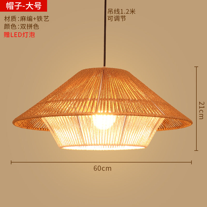 Bamboo woven lanterns and pendant lights, new Chinese style, bamboo art lights for restaurants and shops, commercial use 599