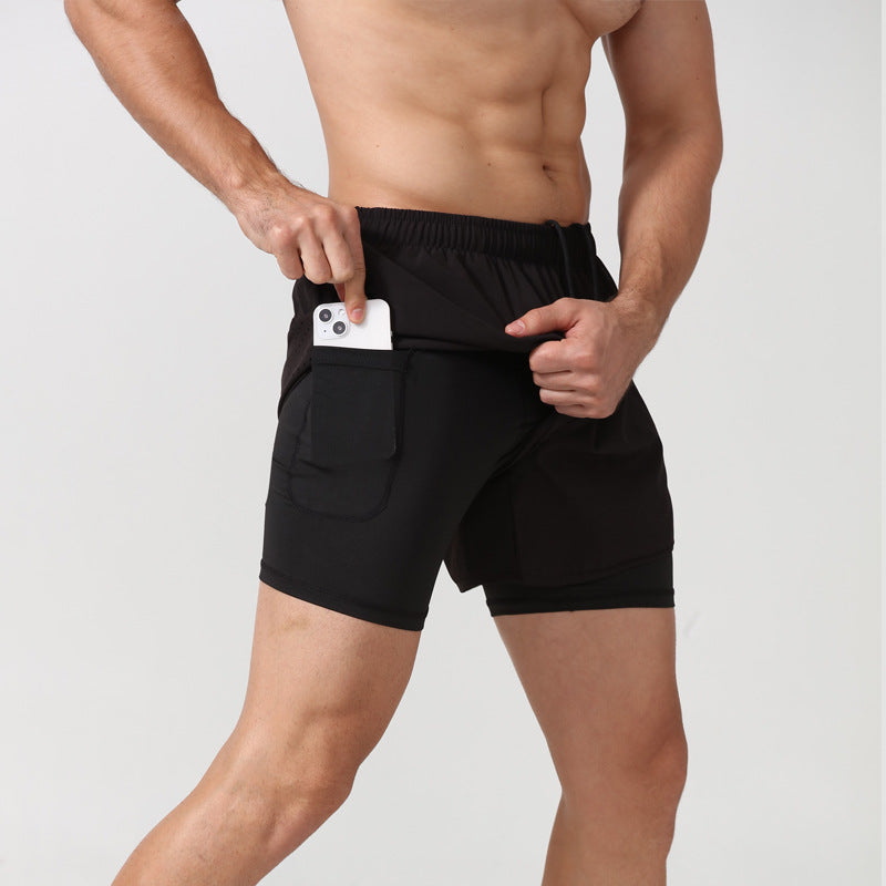Sports shorts men's running marathon track and field loose three quarter pants 066