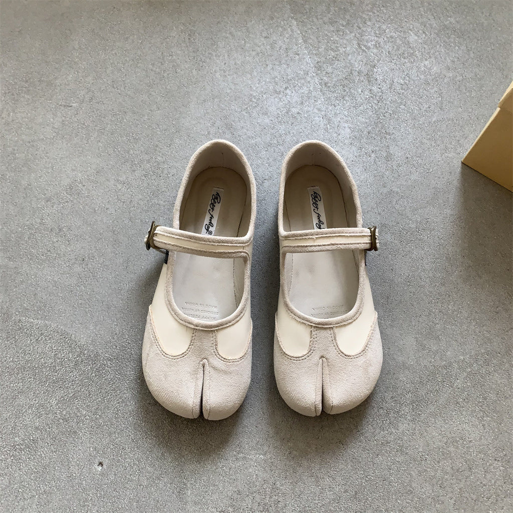 High end design niche Mary Jane split toe women's shoes 117
