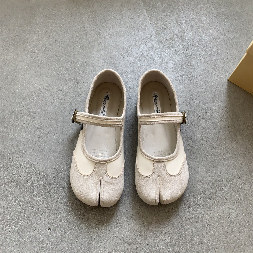 High end design niche Mary Jane split toe women's shoes 117