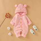 Autumn children's three-dimensional woolen ball hooded knitted jacket 078