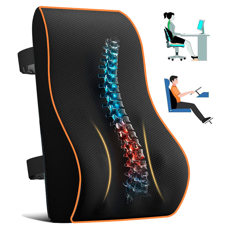 Car lumbar support, ergonomic memory cotton backrest cushion 365