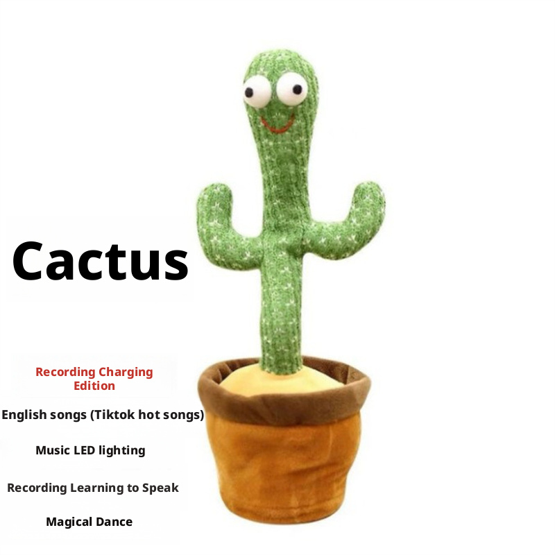 Dancing cactus, sand sculpture, electric plush toy that can twist, learn to speak, sing, and emit light 190