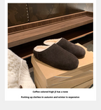 Leather sole thick base lambskin fur 3.5cm height warming fluffy slipper 120