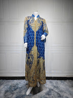 Muslim women's Abaya robe embroidered dress 088