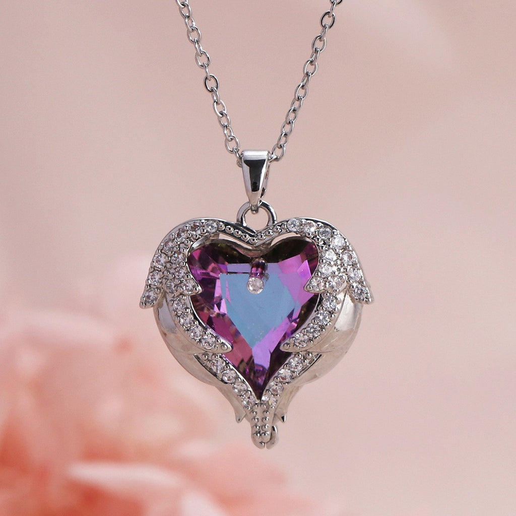 Ocean Heart Necklace Women's Love shaped Crystal Pendant 299