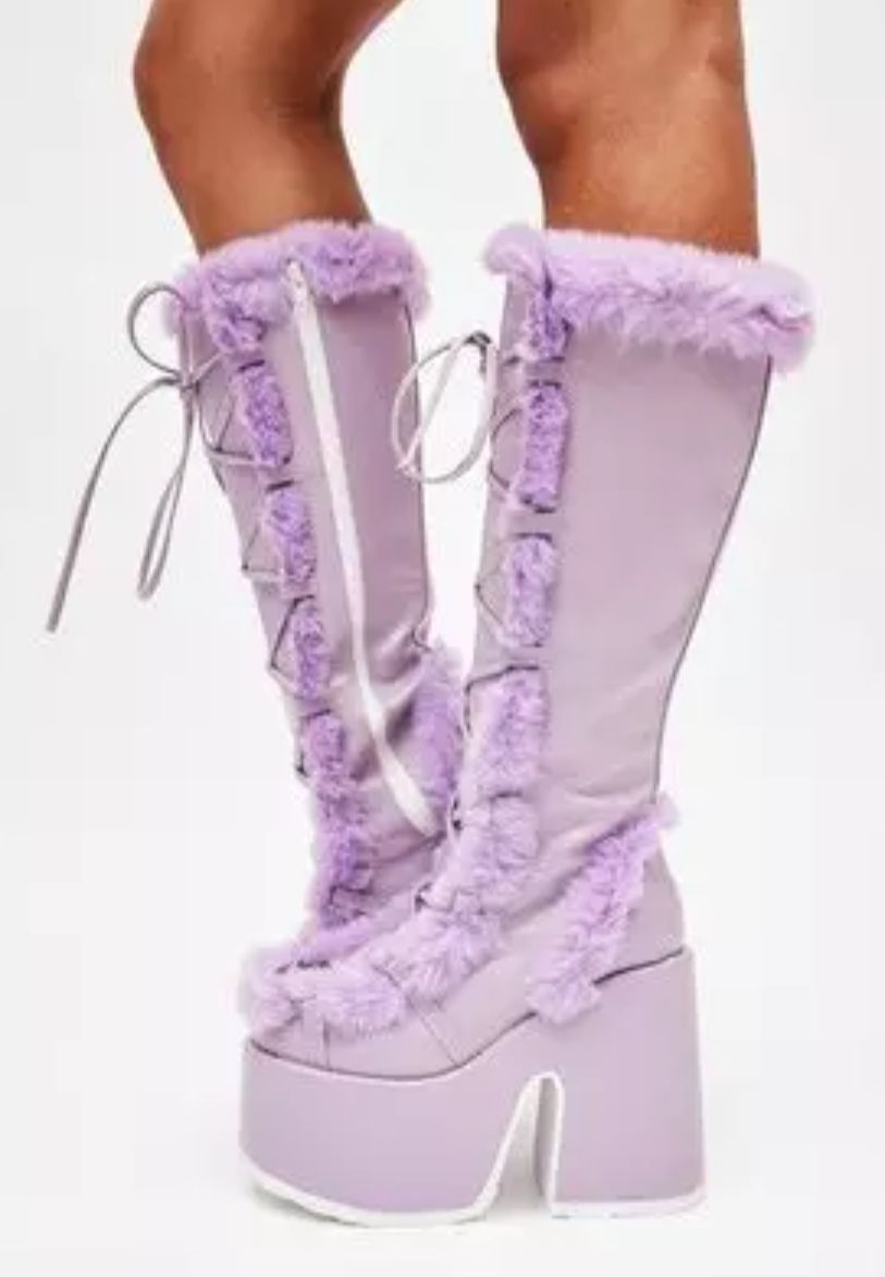 Autumn and Winter Thick Bottom 40-43 Large Hairy High Heels Tall Women's Boots 111