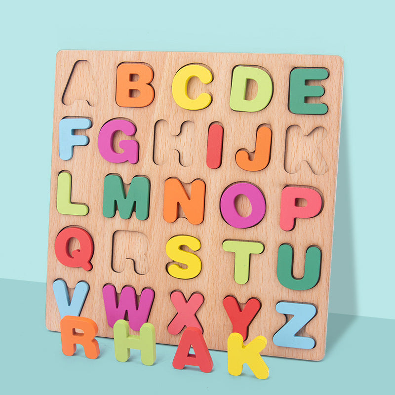 Wooden number letter cognitive children's puzzle early education enlightenment toy 229