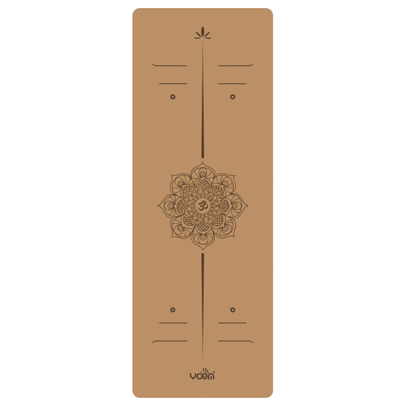 Widened and thickened natural rubber gymnastics mat with printed body position lines 016