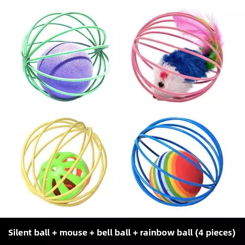Cat toy cage, mouse cage, feather tail, mouse, scratch resistant, bite resistant 224