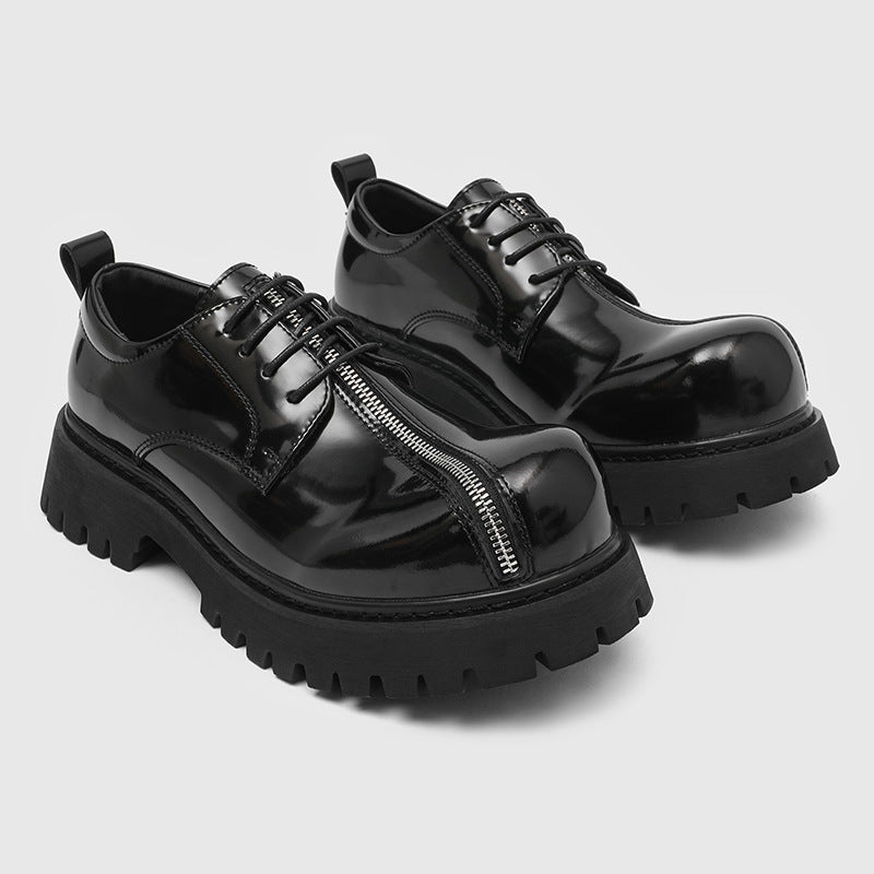 Workwear shoes with thick soles for height increase and wide-toed design 116