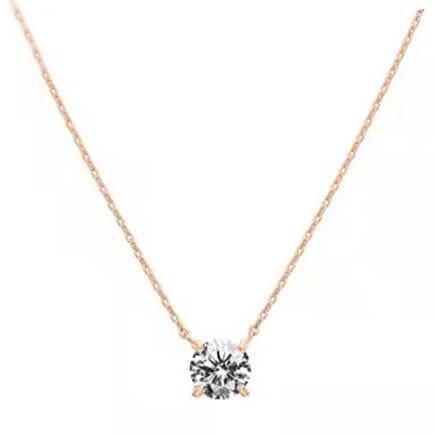 18k gold white high carbon diamond 2-carat simulated diamond pendant necklace 286