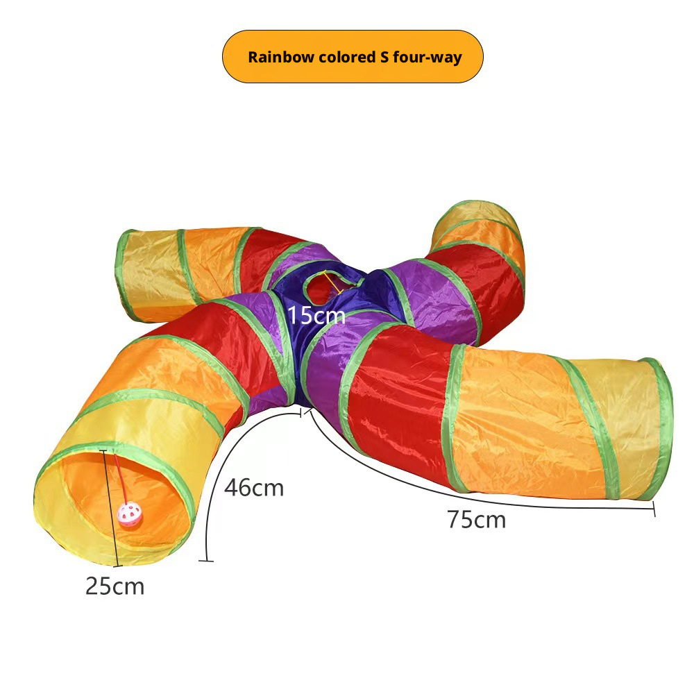 Cat Rainbow Channel Interactive Diamond Bucket Foldable Cat Toy S Spiral 336