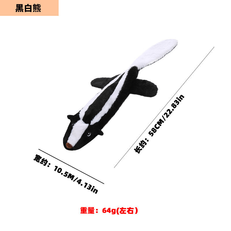 Leather shell animal plush toy interactive chew resistant dog toy 319