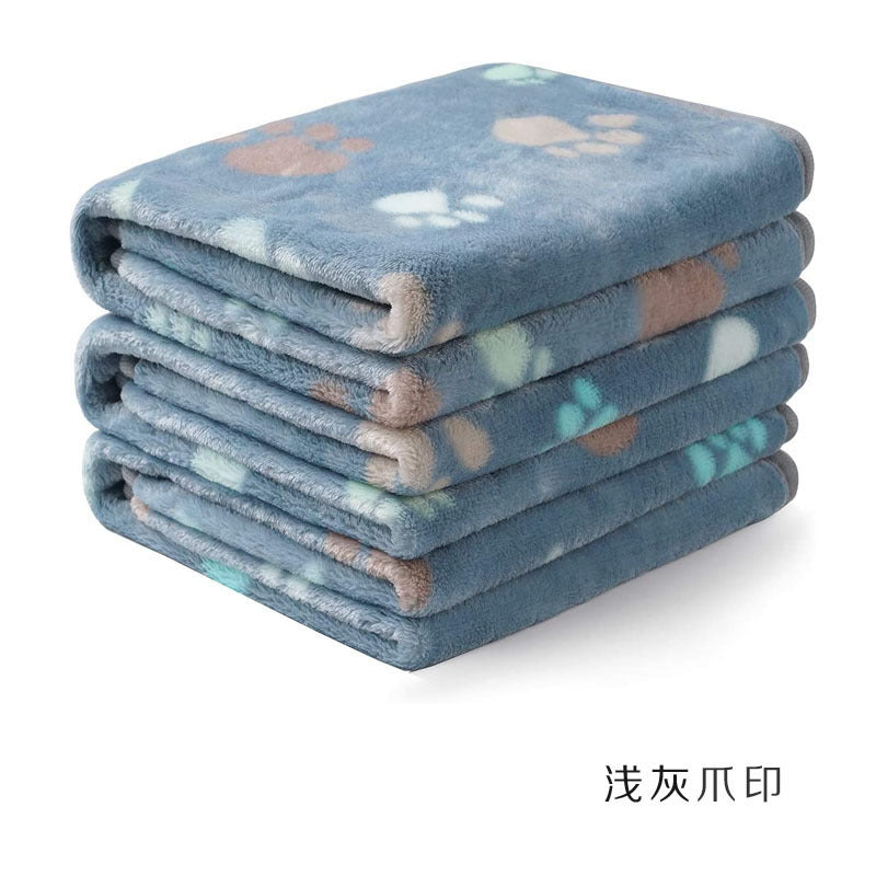 Pet blanket flannel coral fleece dog cat paw pad 308