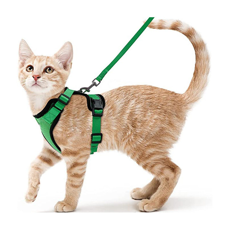 Pet supplies, breathable chest straps for cats, reflective anti slip, cat walking rope 257