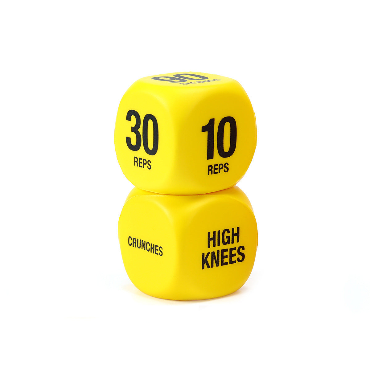 2 packs of fitness exercise dice with 6 sides design, including 10 repetitions and 30 seconds of stilt jumping and push ups 426