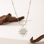 Spiral Sun Pendant Necklace for Women 079