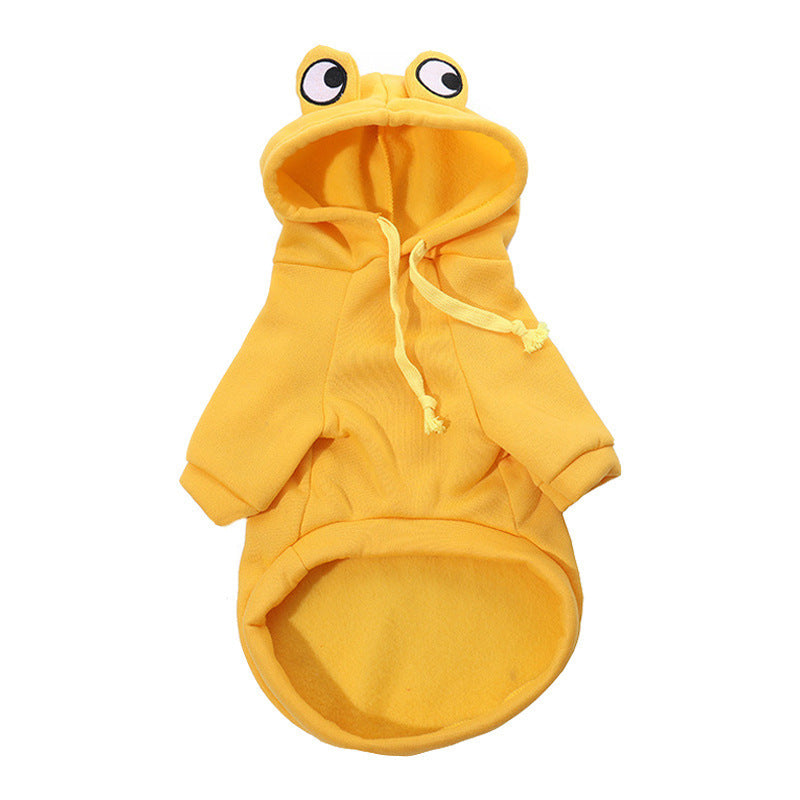 Dog, cat, pet hooded cotton jacket, autumn and winter fleece warm frog hoodie 307