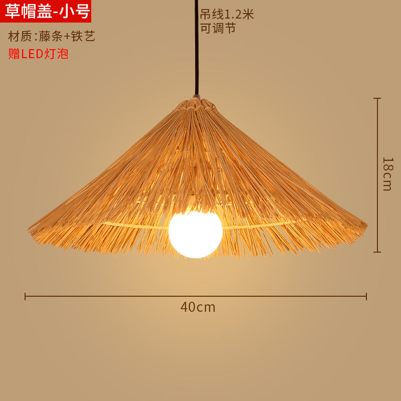 Bamboo woven lanterns and pendant lights, new Chinese style, bamboo art lights for restaurants and shops, commercial use 599