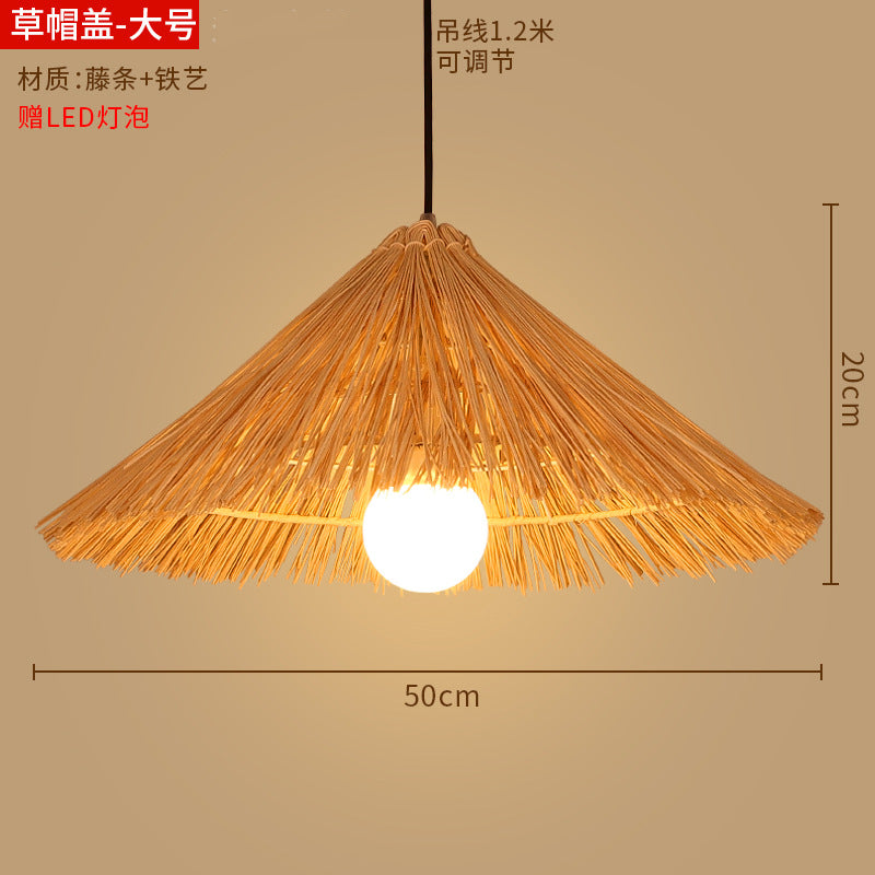Bamboo woven lanterns and pendant lights, new Chinese style, bamboo art lights for restaurants and shops, commercial use 599