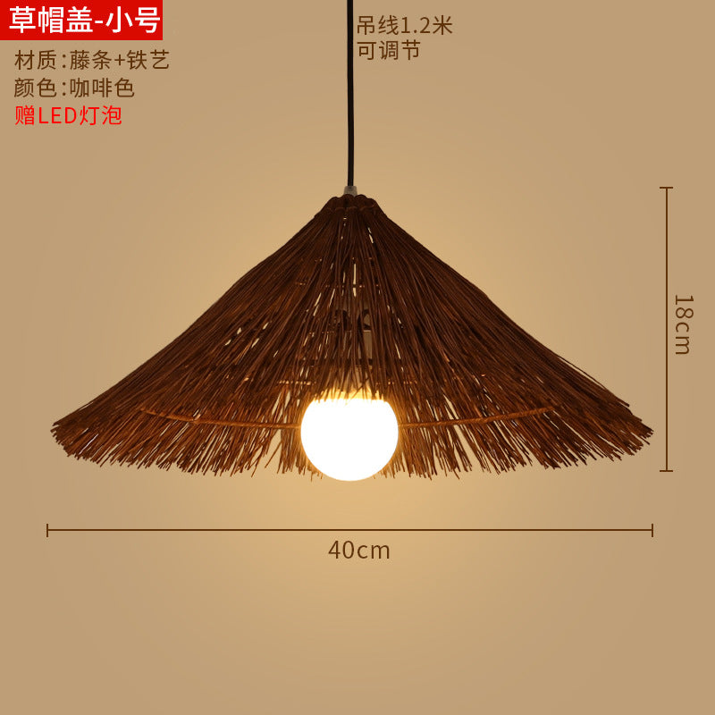 Bamboo woven lanterns and pendant lights, new Chinese style, bamboo art lights for restaurants and shops, commercial use 599
