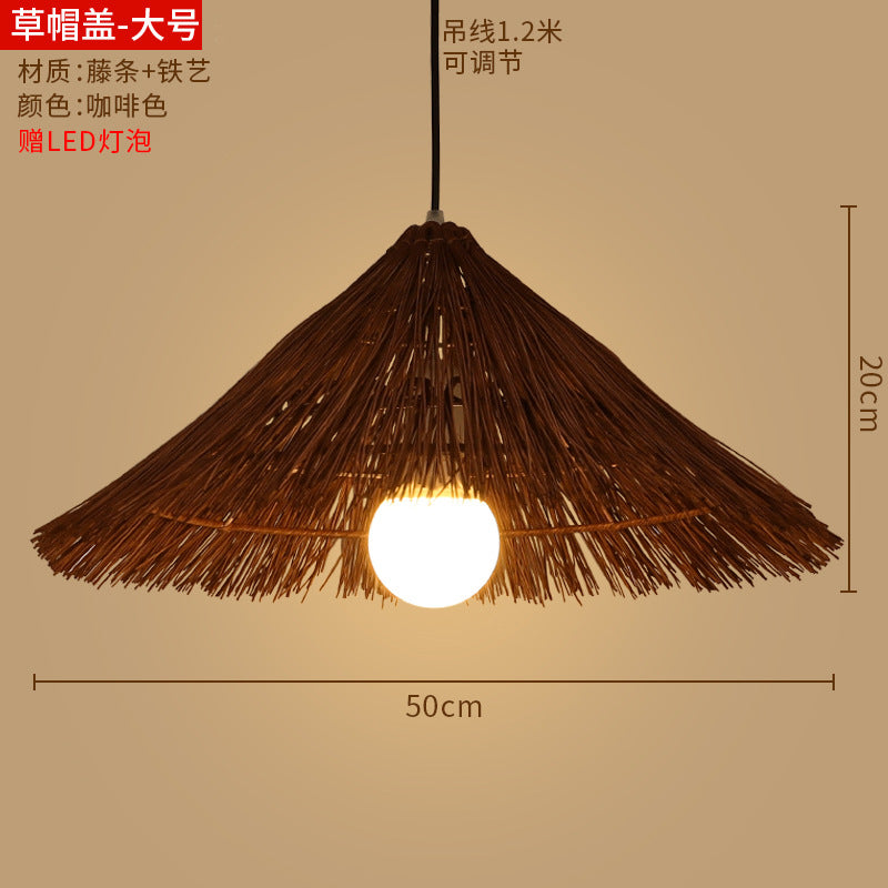 Bamboo woven lanterns and pendant lights, new Chinese style, bamboo art lights for restaurants and shops, commercial use 599