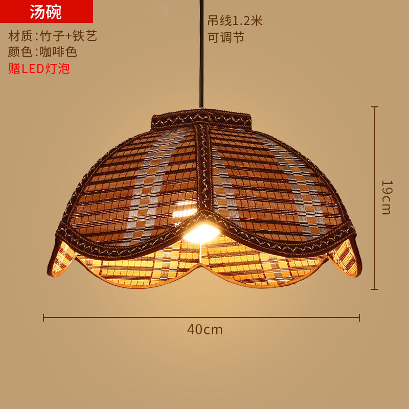 Bamboo woven lanterns and pendant lights, new Chinese style, bamboo art lights for restaurants and shops, commercial use 599