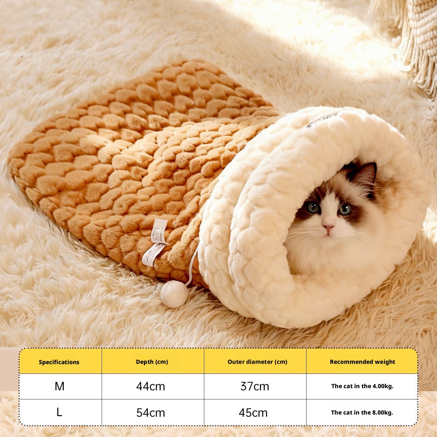Winter and Autumn Thermal Cat House Sleeping Bag with Hole for Small Kitten 033