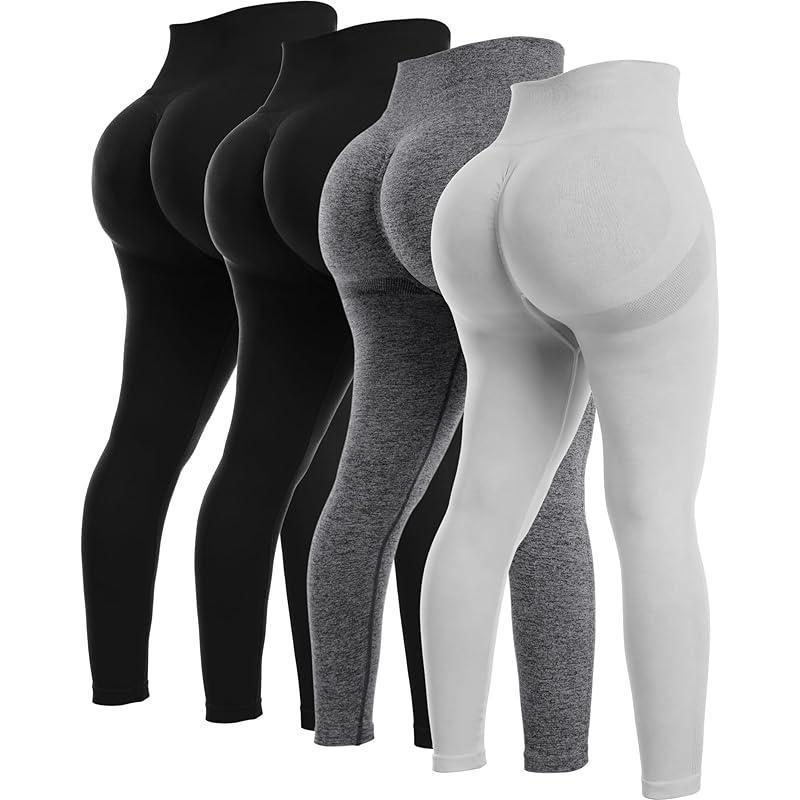 4 Piece Butt Lifting Workout Leggings for Women Seams Gym 430