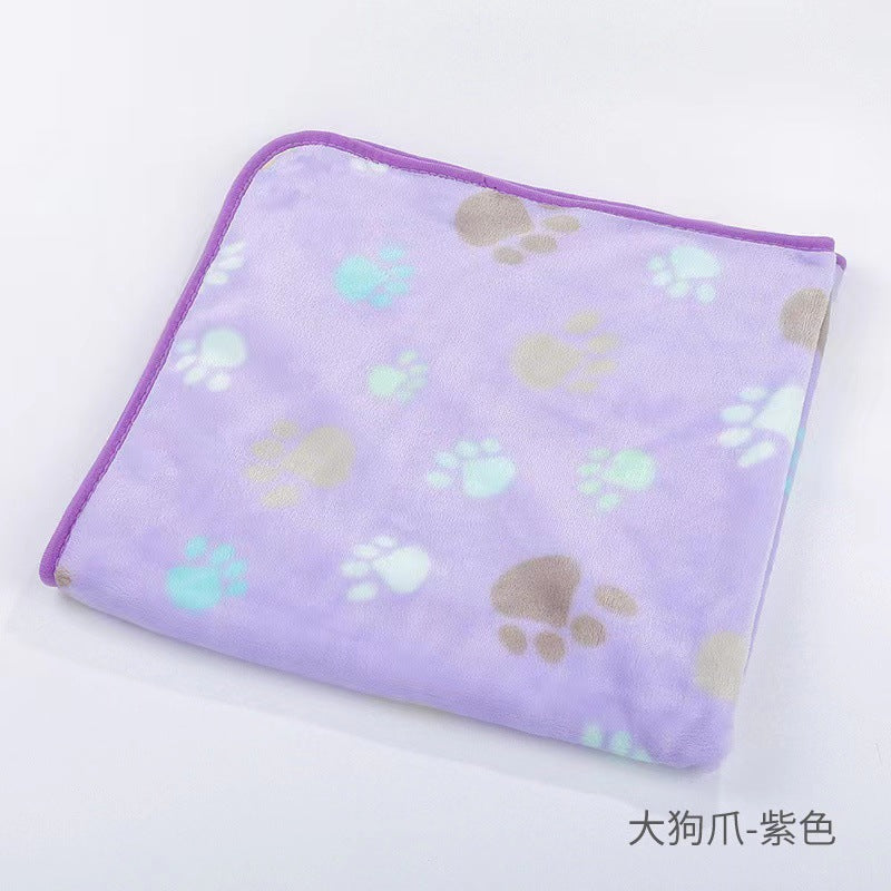 Pet blanket flannel coral fleece dog cat paw pad 308