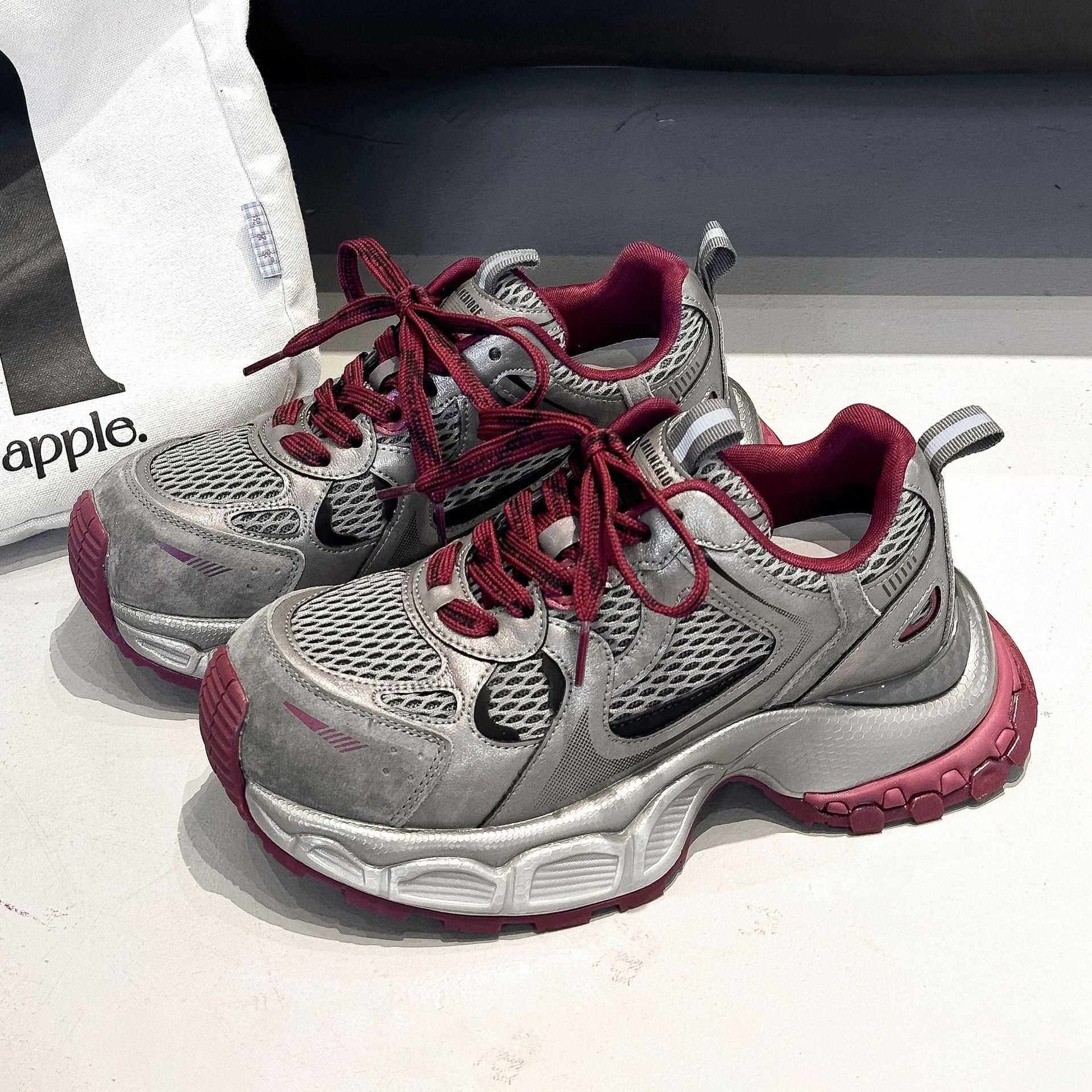 Genuine leather dad shoes with thick soles and internet famous sports and leisure shoes 122