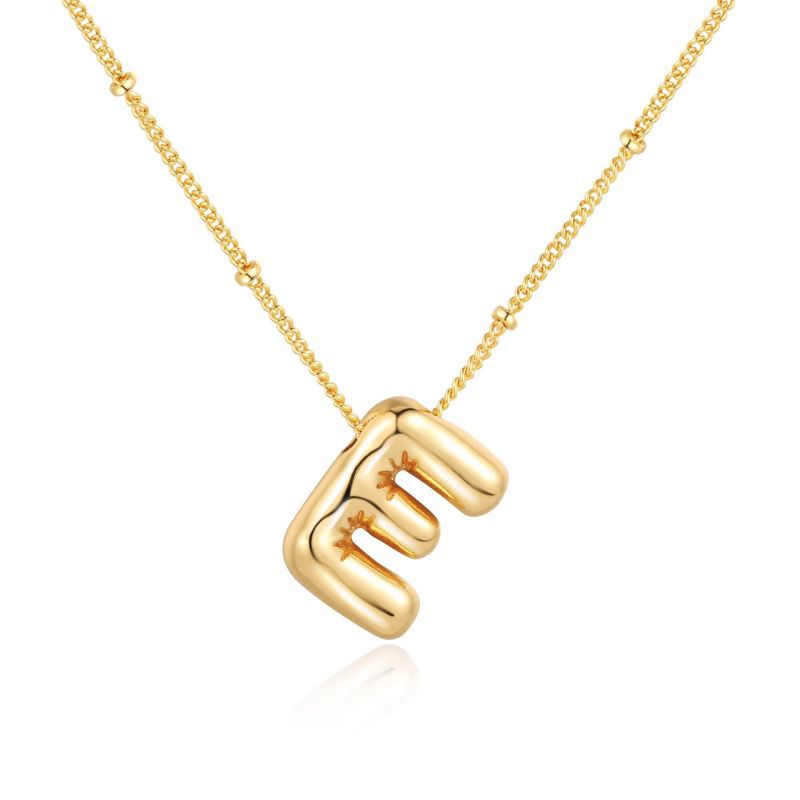 26 letter necklace stainless steel chubby bubble letter English necklace 263