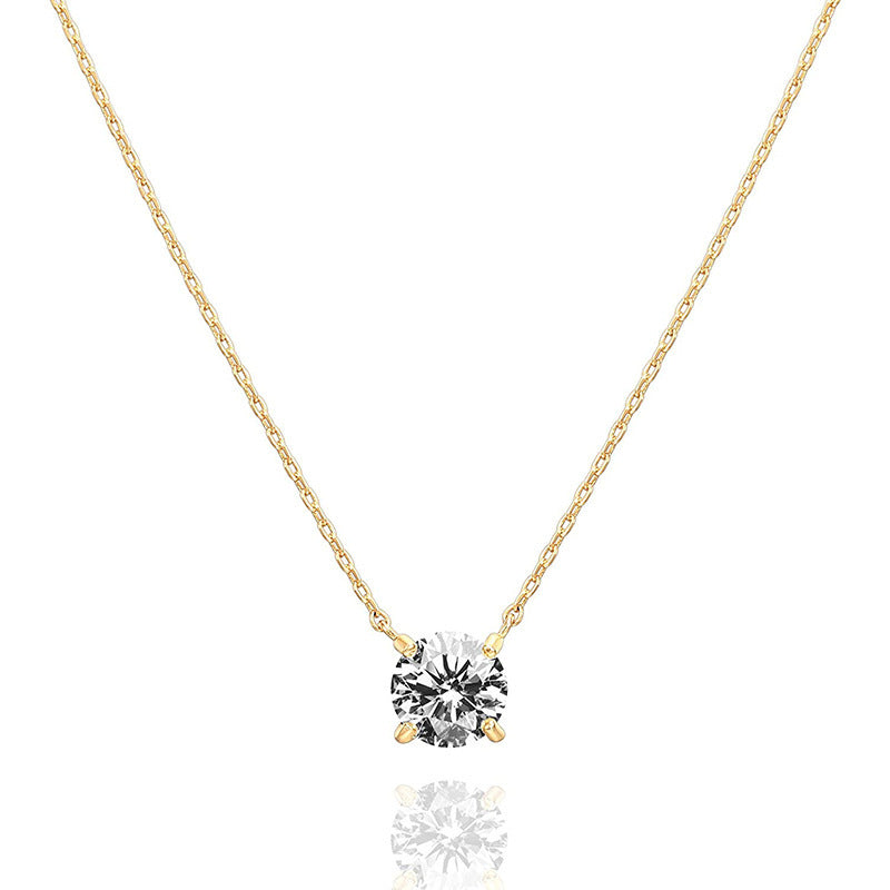18k gold white high carbon diamond 2-carat simulated diamond pendant necklace 286
