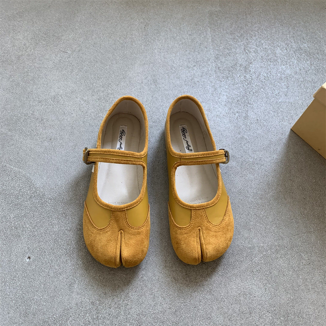 High end design niche Mary Jane split toe women's shoes 117