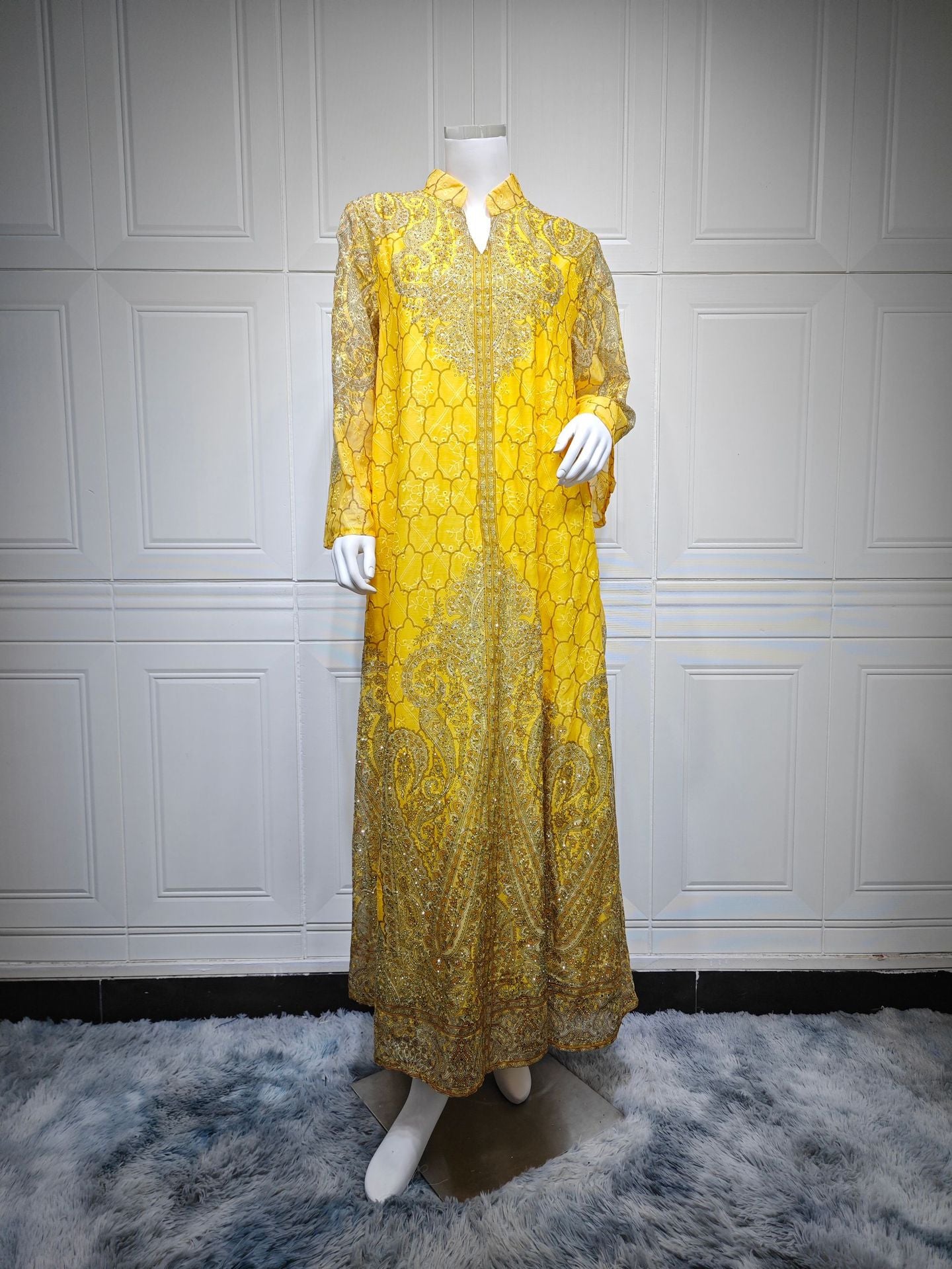 Muslim women's Abaya robe embroidered dress 088