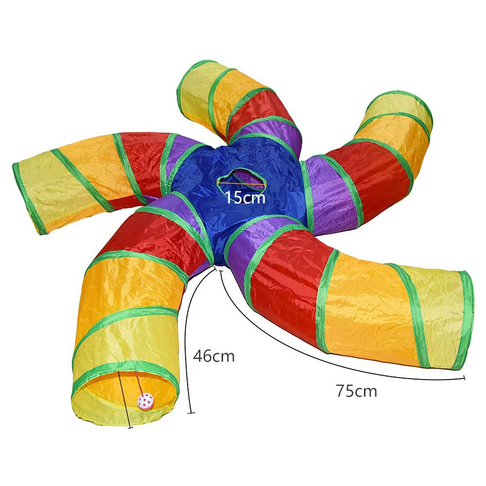 Cat Rainbow Channel Interactive Diamond Bucket Foldable Cat Toy S Spiral 336