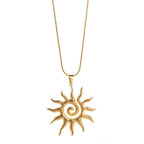 Spiral Sun Pendant Necklace for Women 079