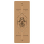 Widened and thickened natural rubber gymnastics mat with printed body position lines 016