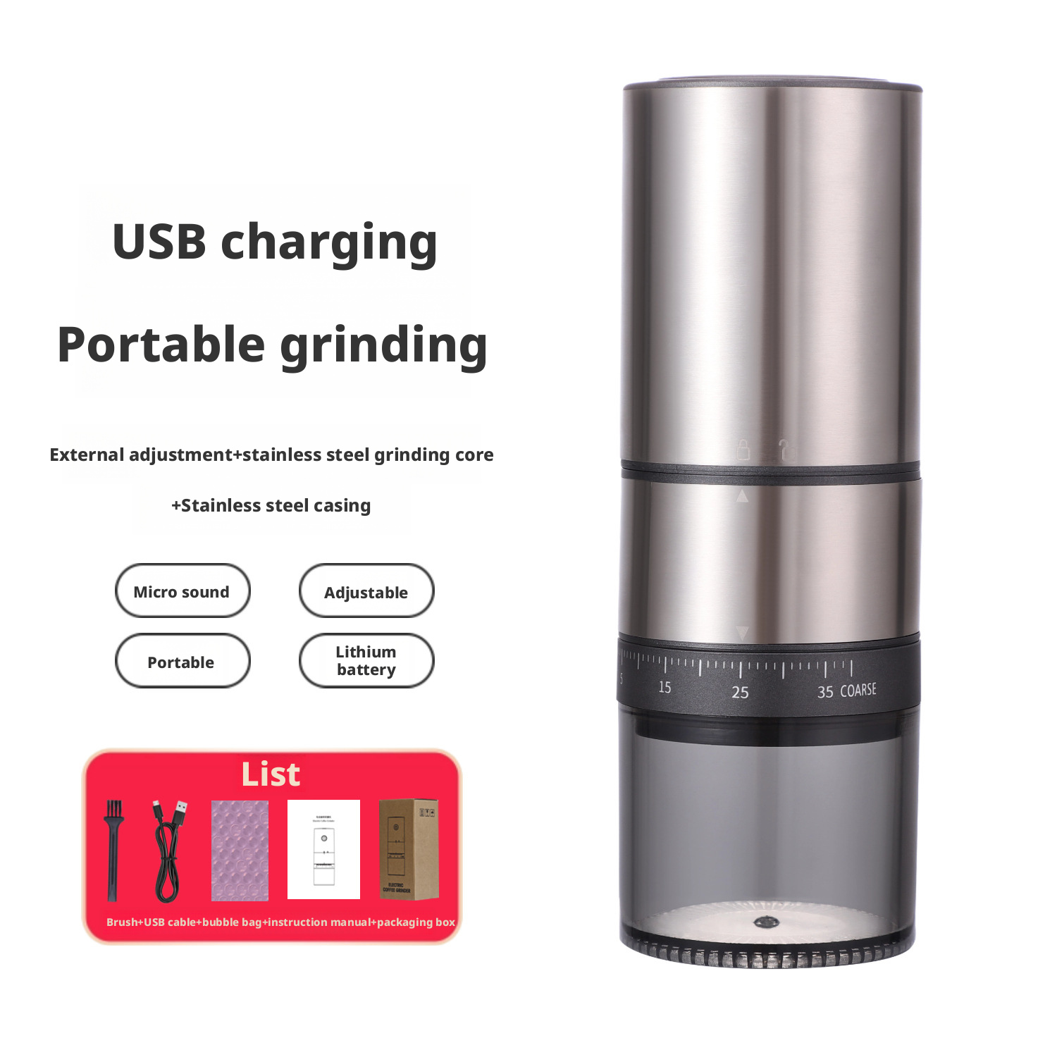 Coffee bean grinder, electric grinder, grinding machine 164