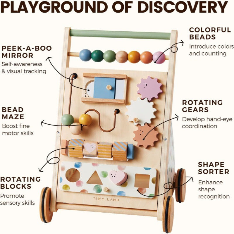 Learn walking toys with wheels and wooden baby strollers 6-12 months old 205