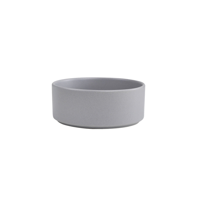 Cat bowl ceramic double bowl water bowl integrated wooden frame dog bowl dog basin 327