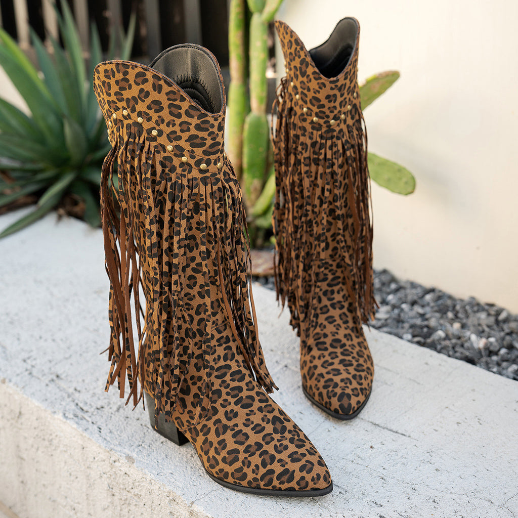 Women's boots tassel fashion boots sexy retro western long boots 104