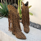 Women's boots tassel fashion boots sexy retro western long boots 104