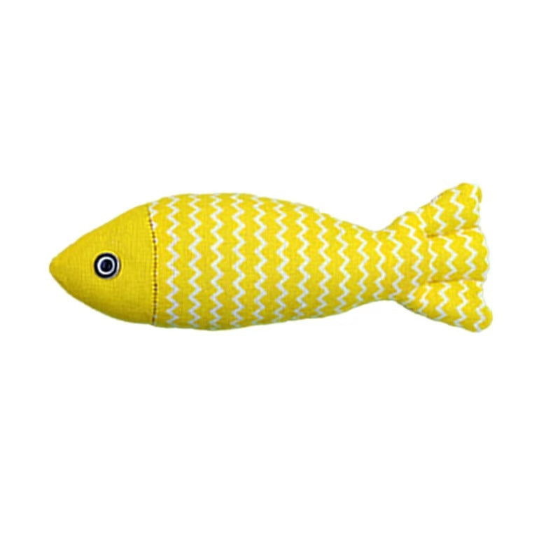Simulated mint fish cat toy, self fun, scratch resistant, bite resistant, linen fish 334