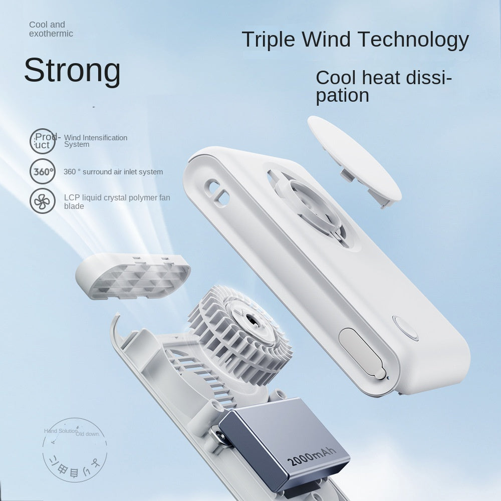 Waist Fan Clip Umbrella Desktop Neck Fan Clip Backpack Handheld Fan 002